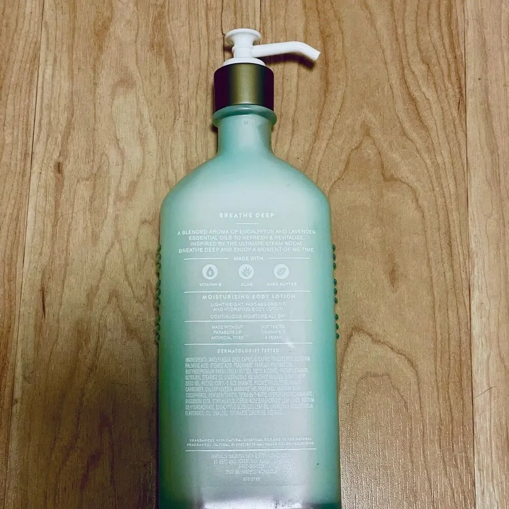 NWT 3 Bath & Body Works Aromatherapy BREATH DEEP EUCALYPTUS LAVENDER Body Lotion